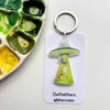 Alien Abduction Cat Keychain
