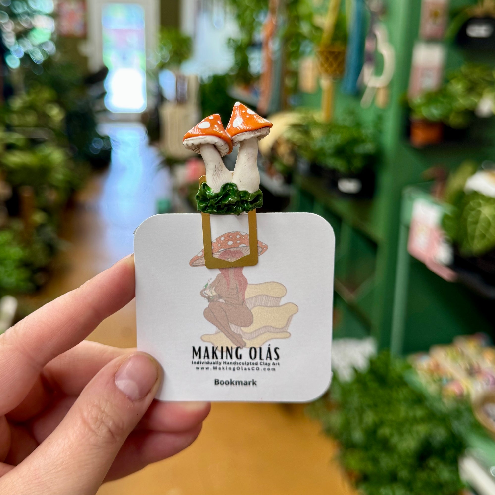 Mushroom Cluster Bookmark - Orange