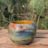 Resting Plant Face - 3” Nebula Globe Concrete Pot: Drainage