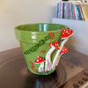 6" Mushie Pot: Green w/ Red Mushies