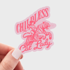 Pink Childless Cat Lady Sticker