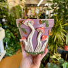6" Mushie Pot: Purple w/ Red-Pink Ombre Mushies
