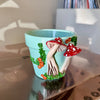 3" Mushies Pot: 3" Sky Blue w/ Red Mushies