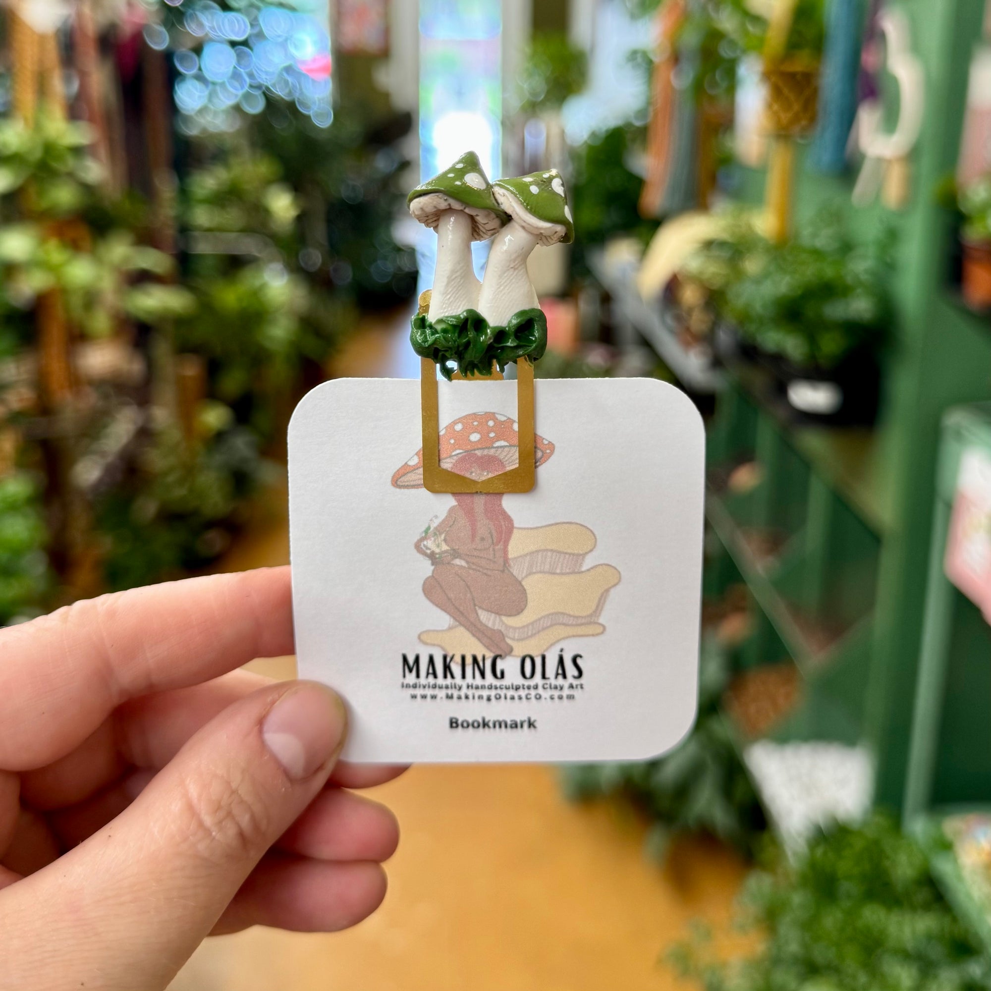 Mushroom Cluster Bookmark - Green