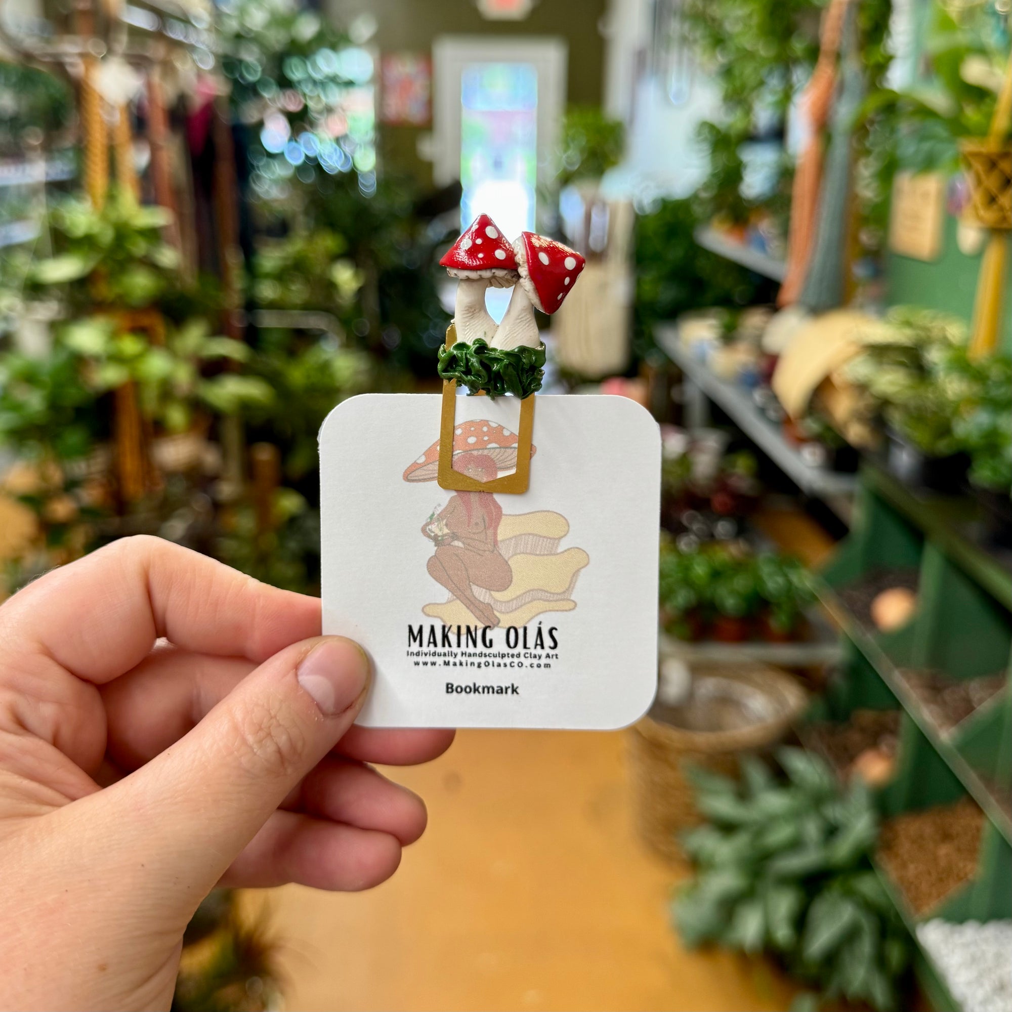 Mushroom Cluster Bookmark - Red