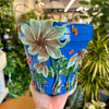 8" Flower Pot: Blue w/ Slate Blue Flowers