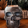 Resting Plant Face - Large Skull Concrete Planter: White / No Drainage