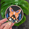 Round Floral Butterfly Sticker