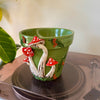 6" Mushie Pot: Green w/ Red Mushies