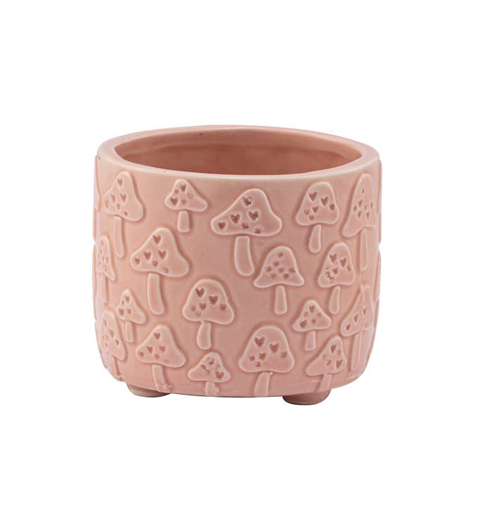 3.75” Pink Mushroom Footed Planter