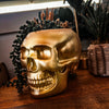 Resting Plant Face - Large Skull Concrete Planter: White / No Drainage