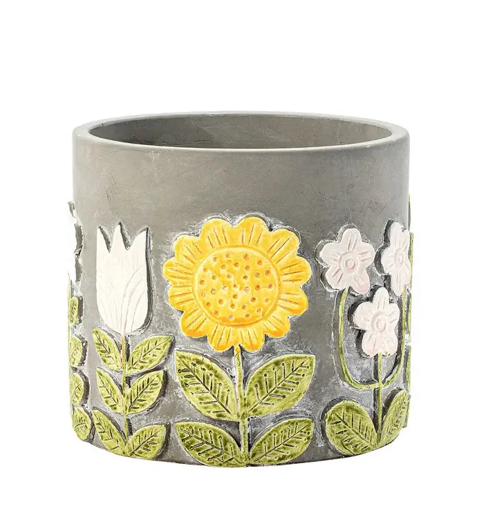 5.75” Sunflower & Blossom Planter