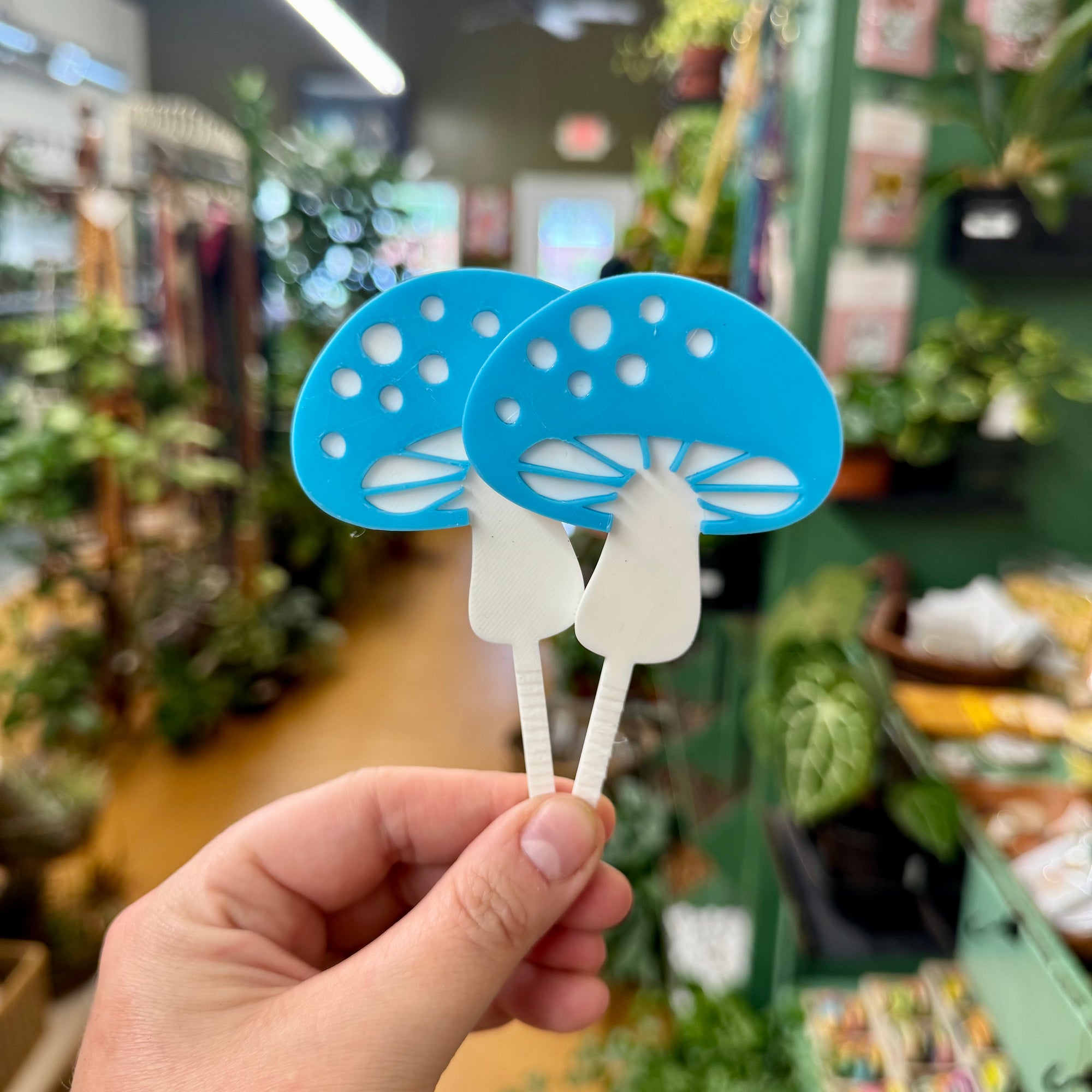 Large Mushie Plant Stake - Blue