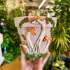 6" Mushie Pot: Blush Pink w/ Orange Mushies