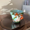 4" Mushies Pot: Sky Blue w/ Burnt Orange Mushies