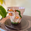 6" Mushie Pot: Blush Pink w/ Orange Mushies