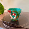 3" Mushies Pot: Teal w/ Red Mushies