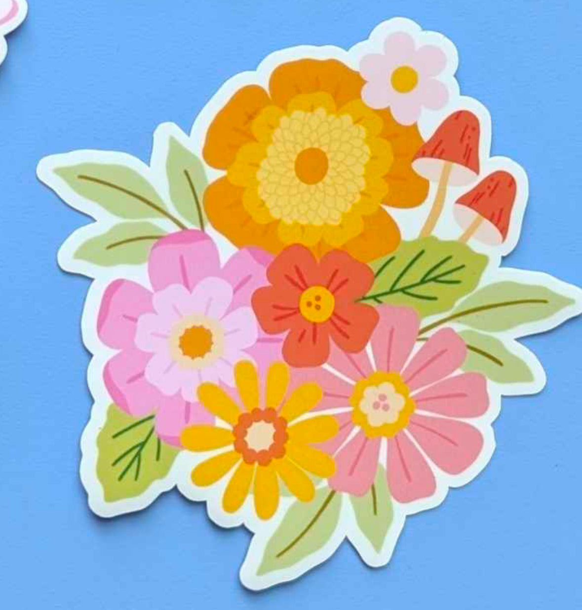 Pink & Yellow Flowers Sticker