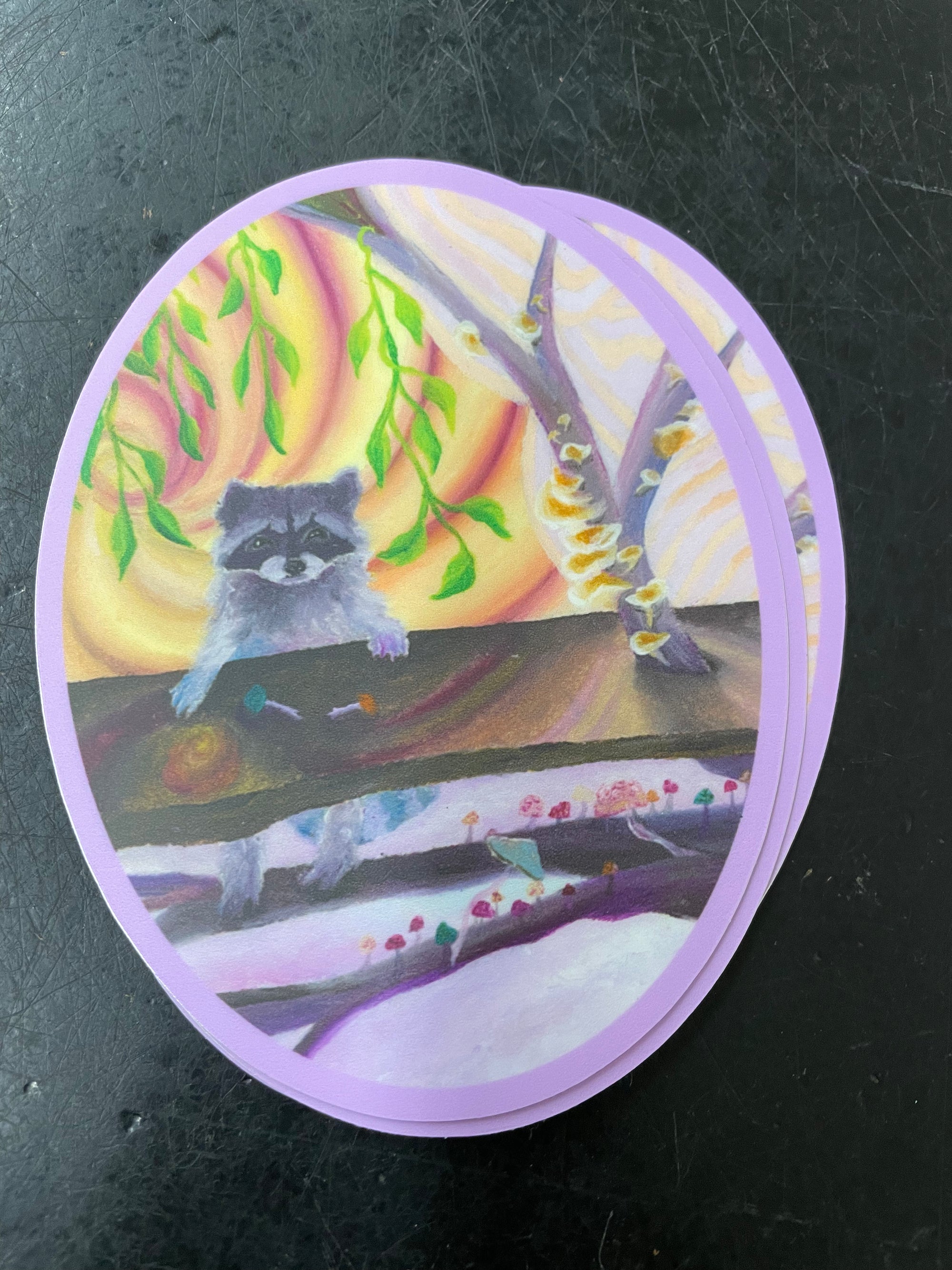 Raccoon on Tree Sticker