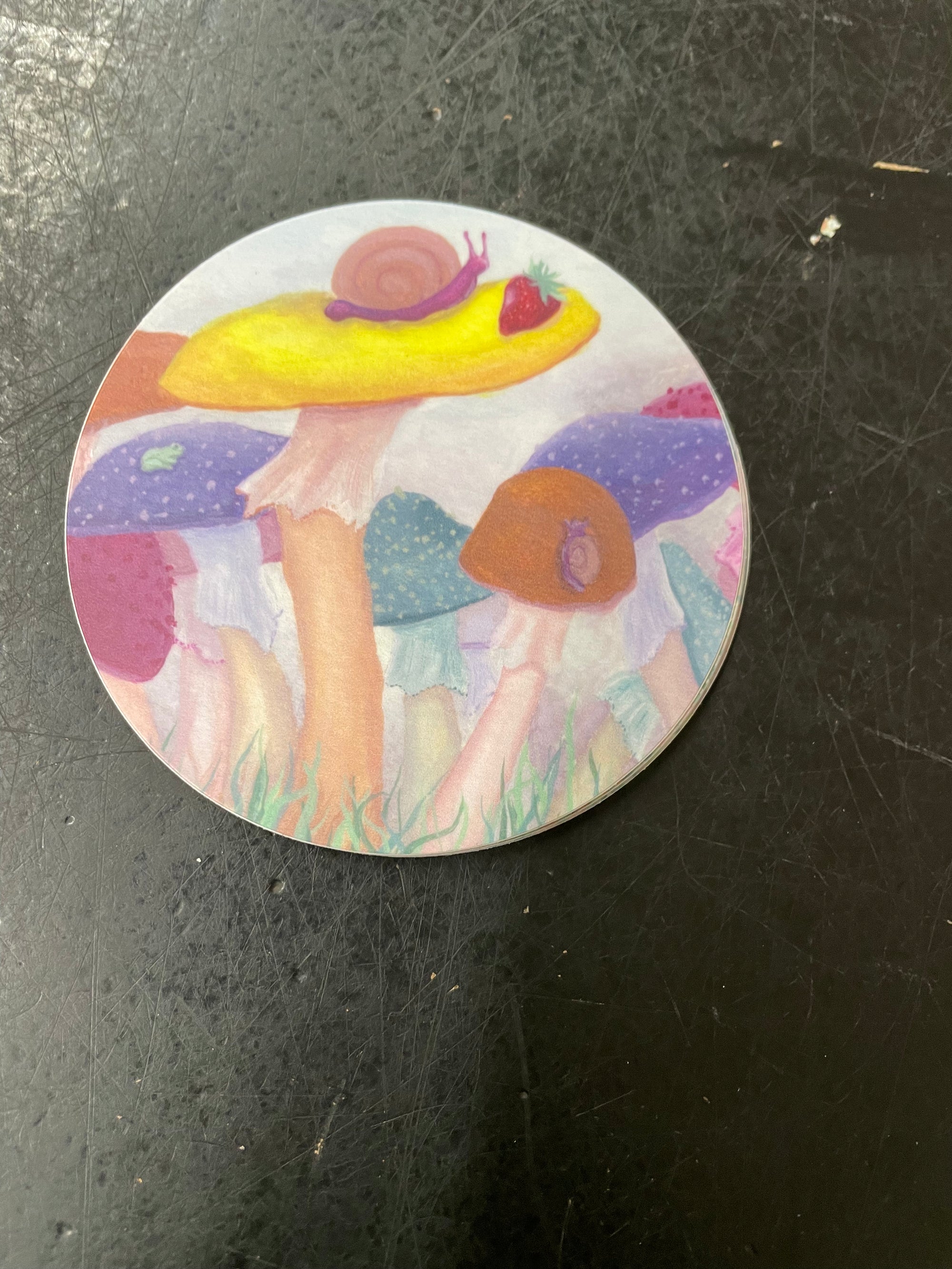 Snail on Mushies Sticker