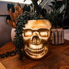Resting Plant Face - Large Skull Concrete Planter: White / No Drainage