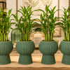 Textured Green Pedestal Planter