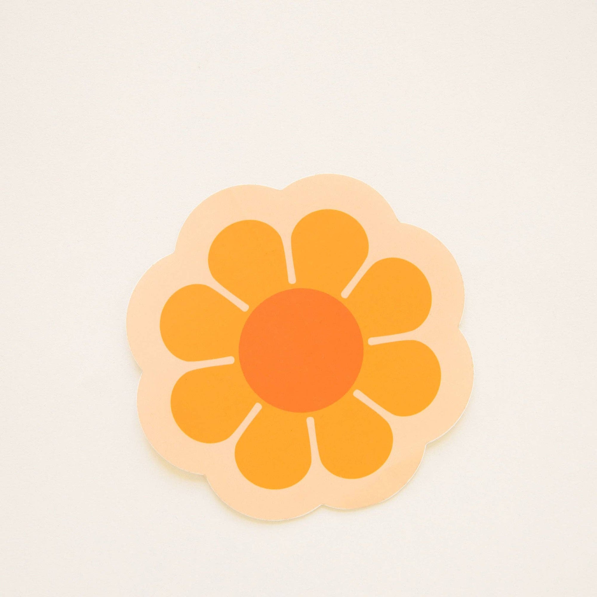 Orange Flower Bus Sticker