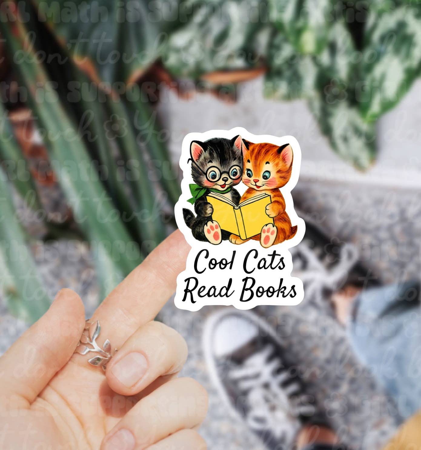 Cool Cats Read Books Sticker