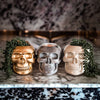 Resting Plant Face - Large Skull Concrete Planter: Charcoal / No Drainage