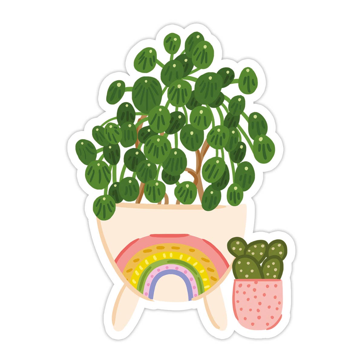 Rainbow Vase Plants Sticker