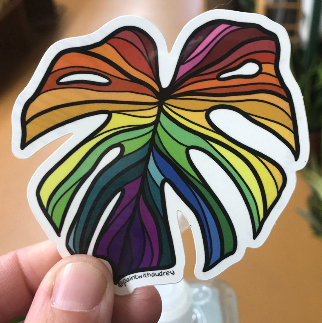 Rainbow Monstera Sticker