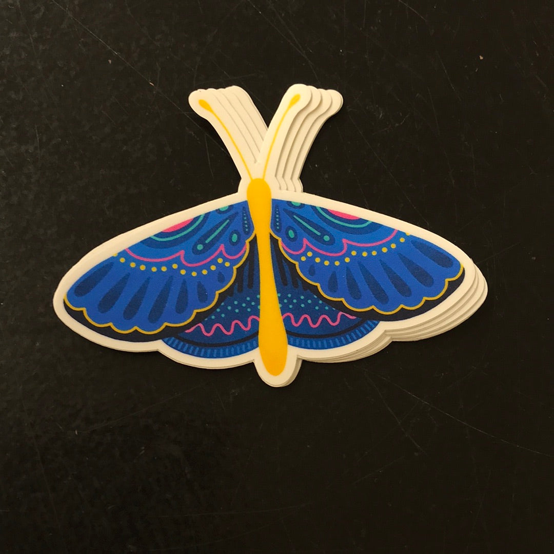 Blue Moth Sticker