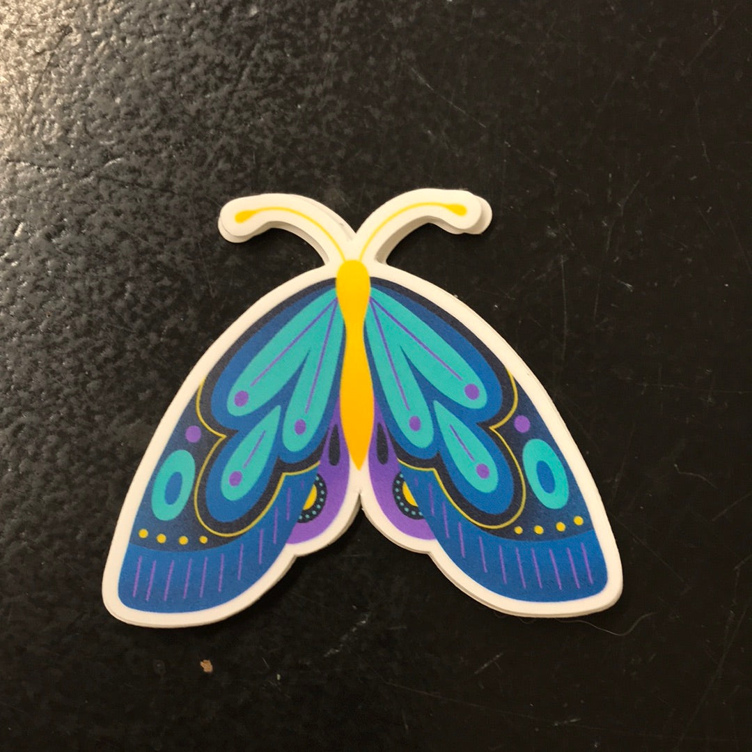 Teal Moth Sticker