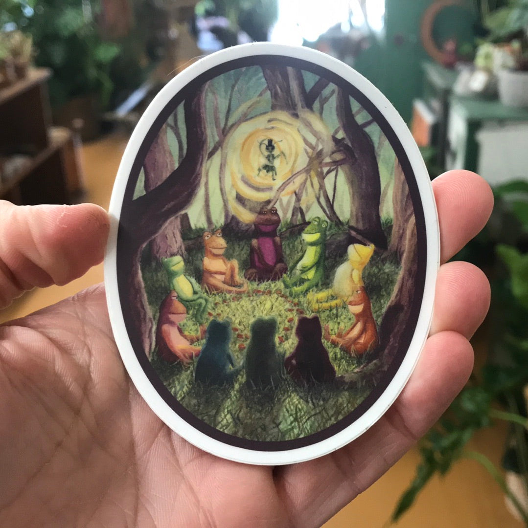 Frog Circle Sticker